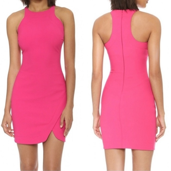 Elizabeth and James Bardot Bodycon Mini Dress in Fuchsia- Size 2 - Picture 1 of 15
